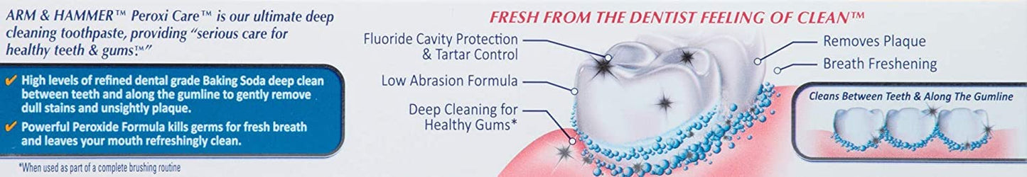 Arm & Hammer PeroxiCare Deep Clean Toothpaste Clean Mint 6 oz (Pack of 3)