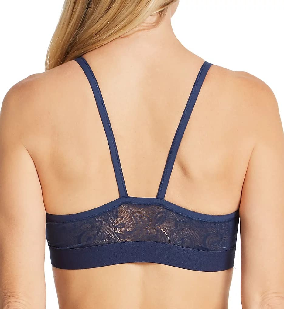 Maidenform Womens Triangle Bralette Lace Front Closure Wireless All-Over Bra, Zippy Animal, Medium