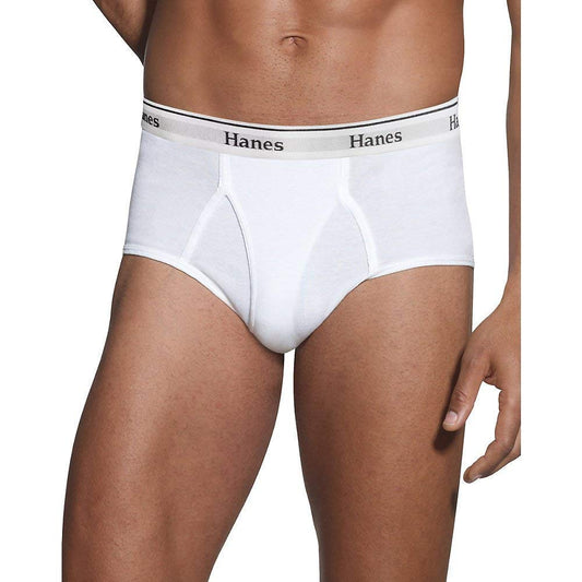 Hanes Classics Men's TAGLESS No Ride Up Briefs Waistband 2X-4X 3-Pack White