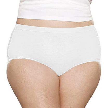 Fruit of the Loom Women_s Plus Size Fit For Me 5Pack Original Cotton Brief Panties White 13