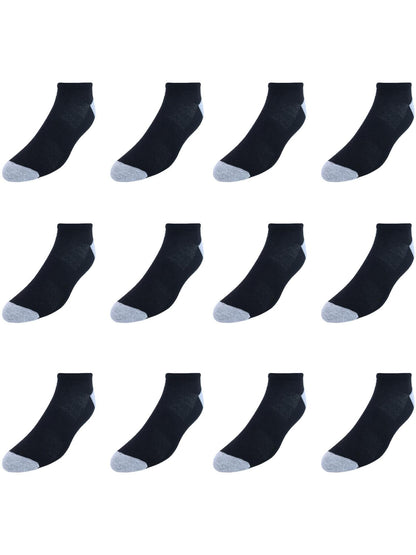 Hanes mens X-temp Lightweight Low Cut Socks, 12-pair Pack Casual Sock, Black, 6 12 US