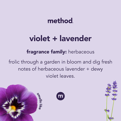 Method Foaming Hand Soap Refill, Violet + Lavender, Recyclable Bottle, Biodegradable Formula, 28 fl oz (Pack of 4) (Packaging May Vary)