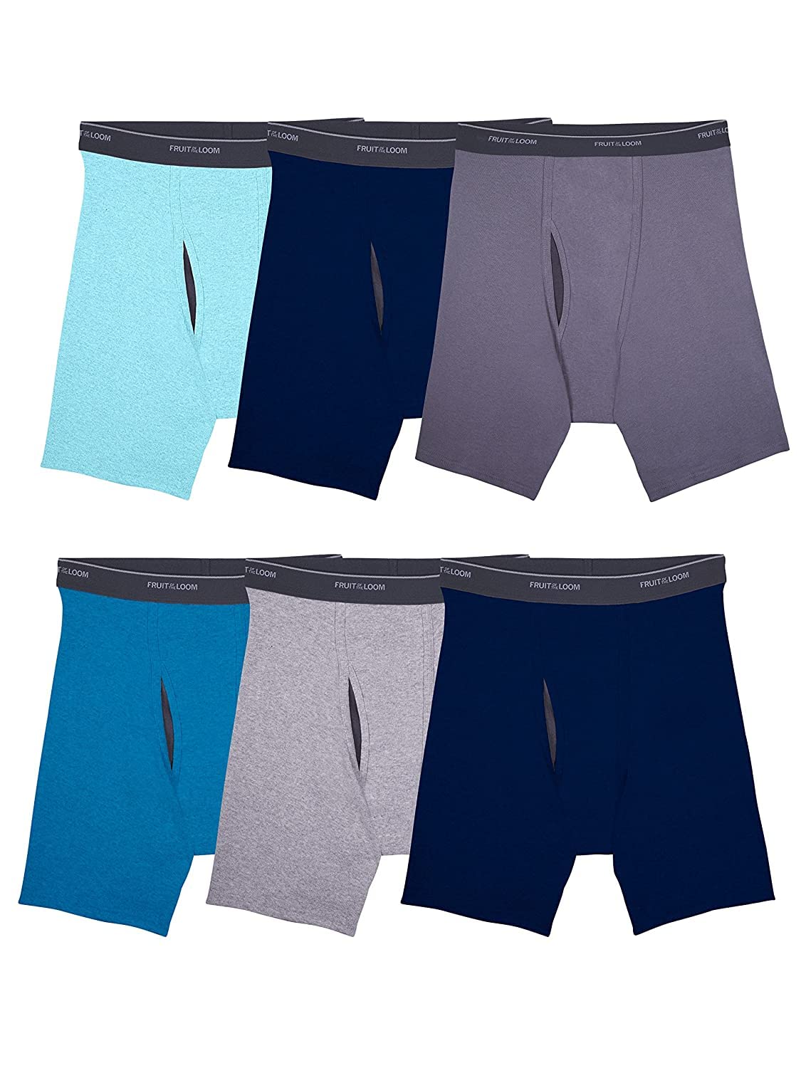 Fruit of the Loom mens Coolzone (Assorted Colors) Boxer Briefs, 6 Pack - Stripe/Solid, 3X-Large US