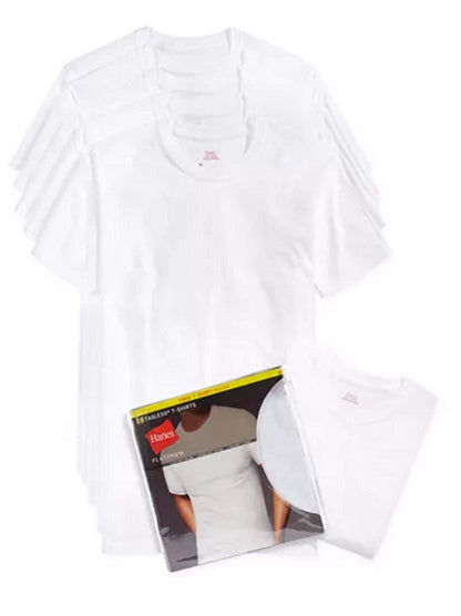 Hanes Men's Crew-Neck Undershirts 5-Pack + 1 Extra Bonus Undershirt (White, X-Large)