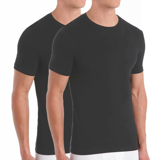 Hanes Premium Stretch Crew Neck Undershirt, 2-Pack Grey M