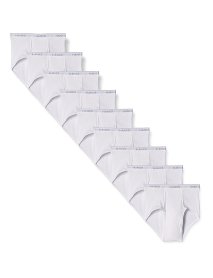 Hanes 9-Pack Men's White 100% Cotton Tagless Briefs 2252P7 (Small (Waist 28"-30"))