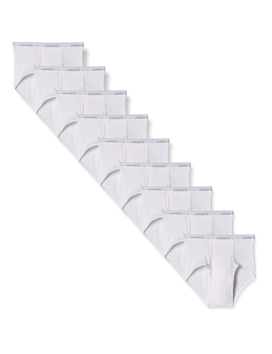 Hanes 9-Pack Men's White 100% Cotton Tagless Briefs 2252P7 (Small (Waist 28"-30"))