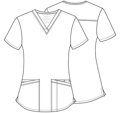 CHEROKEE Workwear Professionals Women Scrubs Top V-Neck Plus Size WW665, 3XL, Eggplant (Copy)