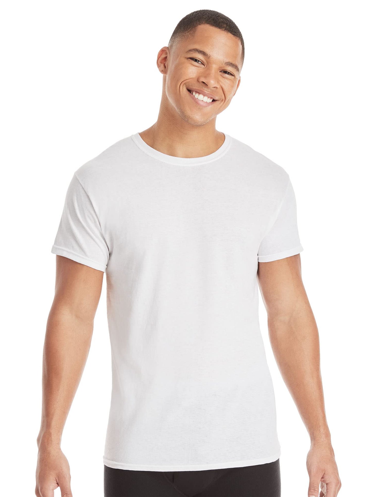 Hanes Men Men's Cotton Undershirt, Moisture-Wicking Crew Tee Undershirts, Multi-Packs