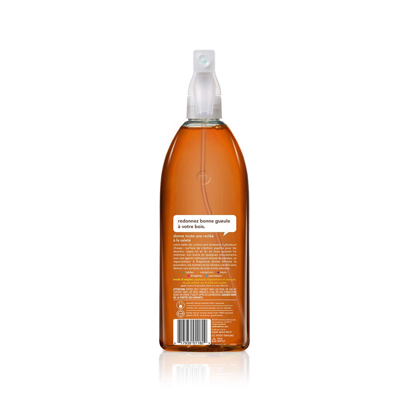 Method Daily Wood Cleaner, Plant-Based Formula that Cleans Shelves, Tables, and Other Wooden Surfaces While Removing Dust & Grime, Almond Scent, 828 ml Spray Bottles, 1 Pack, Packaging May Vary