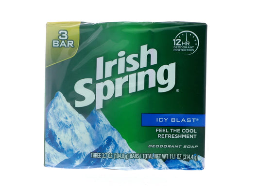 Irish Spring Bath Bar, Icy Blast 3.75 Oz, 3 x 3.75 oz bars