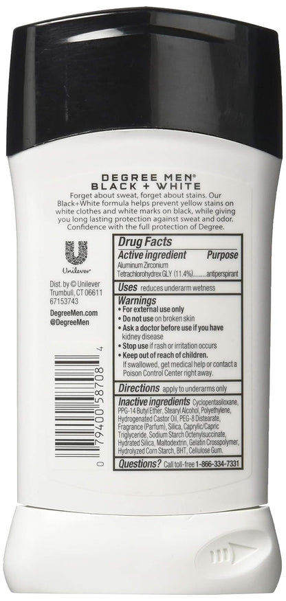 Degree Men Ultra Clear Black + White Antiperspirant and Deodorant (Pack of 2)