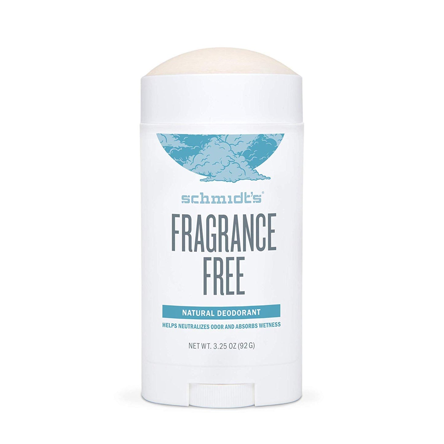 Schmidt's Deodorant - Fragrance-Free, Unscented, Aluminum-Free Odor Protection & Wetness Relief, 3.25 Ounce (Pack of 3)