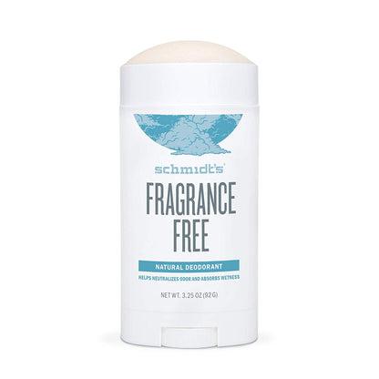 Schmidt's Deodorant - Fragrance-Free, Unscented, Aluminum-Free Odor Protection & Wetness Relief, 3.25 Ounce (Pack of 3)