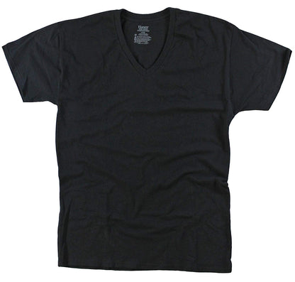 Hanes Mens Premium Stretch V-Neck Undershirt - Black - 6 Pack (Medium)