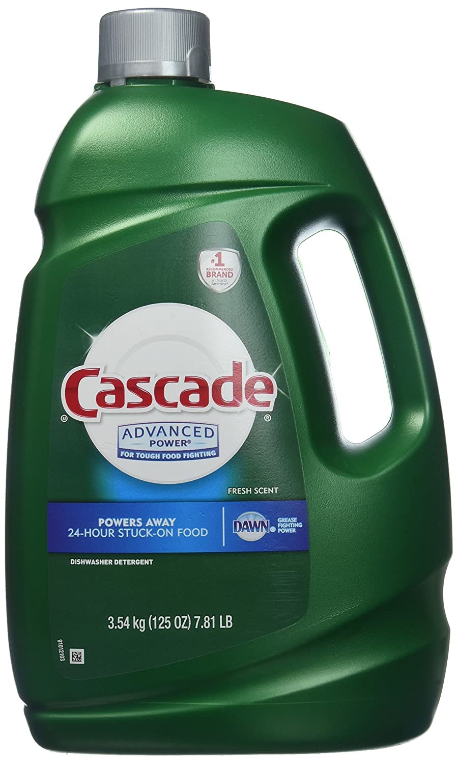 Cascade Advanced Power Dishwasher Detergent Gel, Fresh Scent, Dishwashing Detergent with Dawn Grease Fighting Power, 125 oz Plastic Bottle