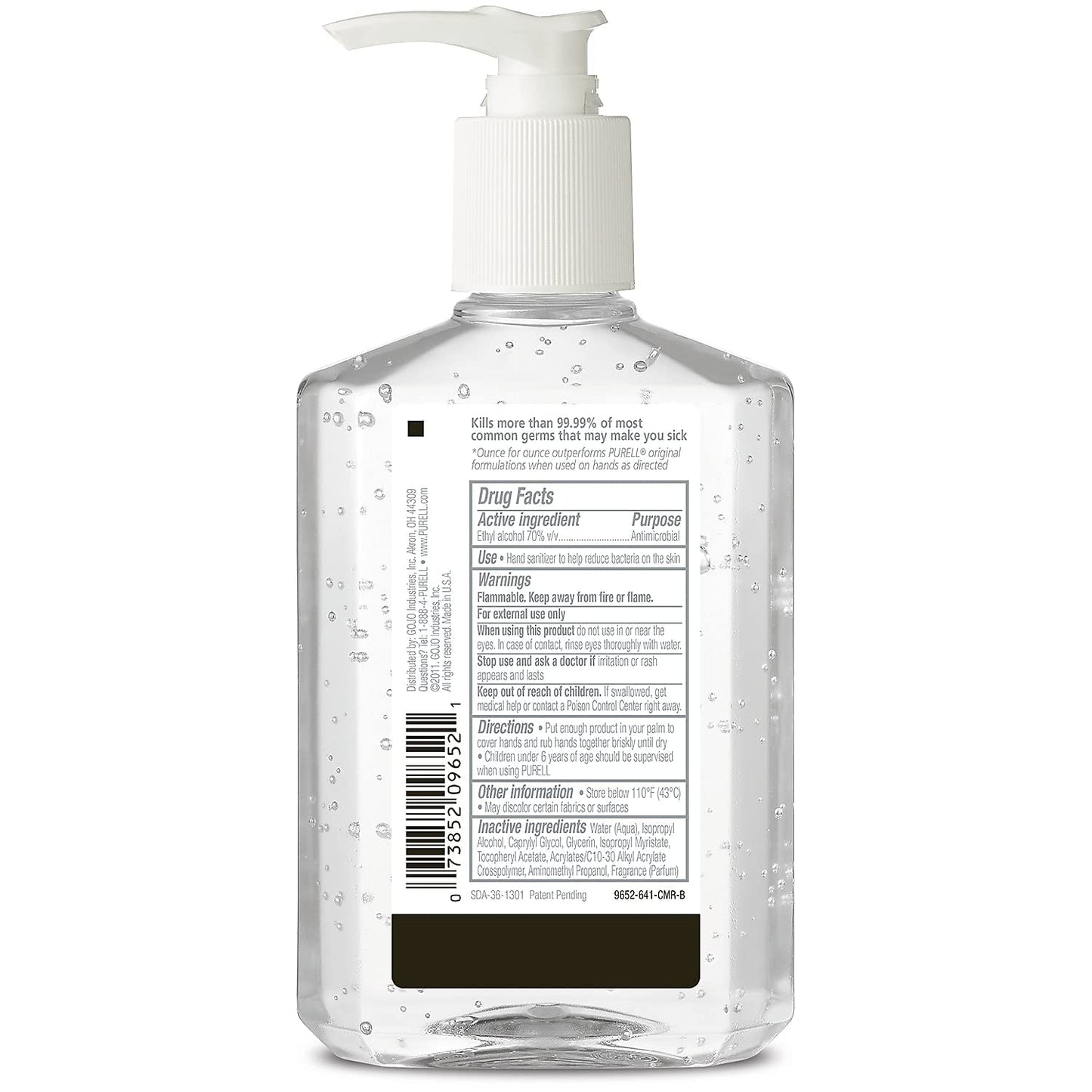 Advanced Hand Sanitizer Gel, Original, 8-oz. Pump