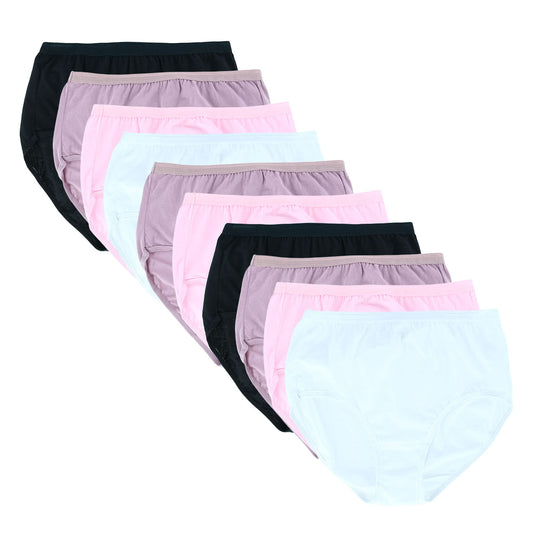 Fruit of the Loom womens Tag Free Cotton Panties (Regular & Plus Size) Briefs, Brief - 10 Pack Body Tones, 9 US