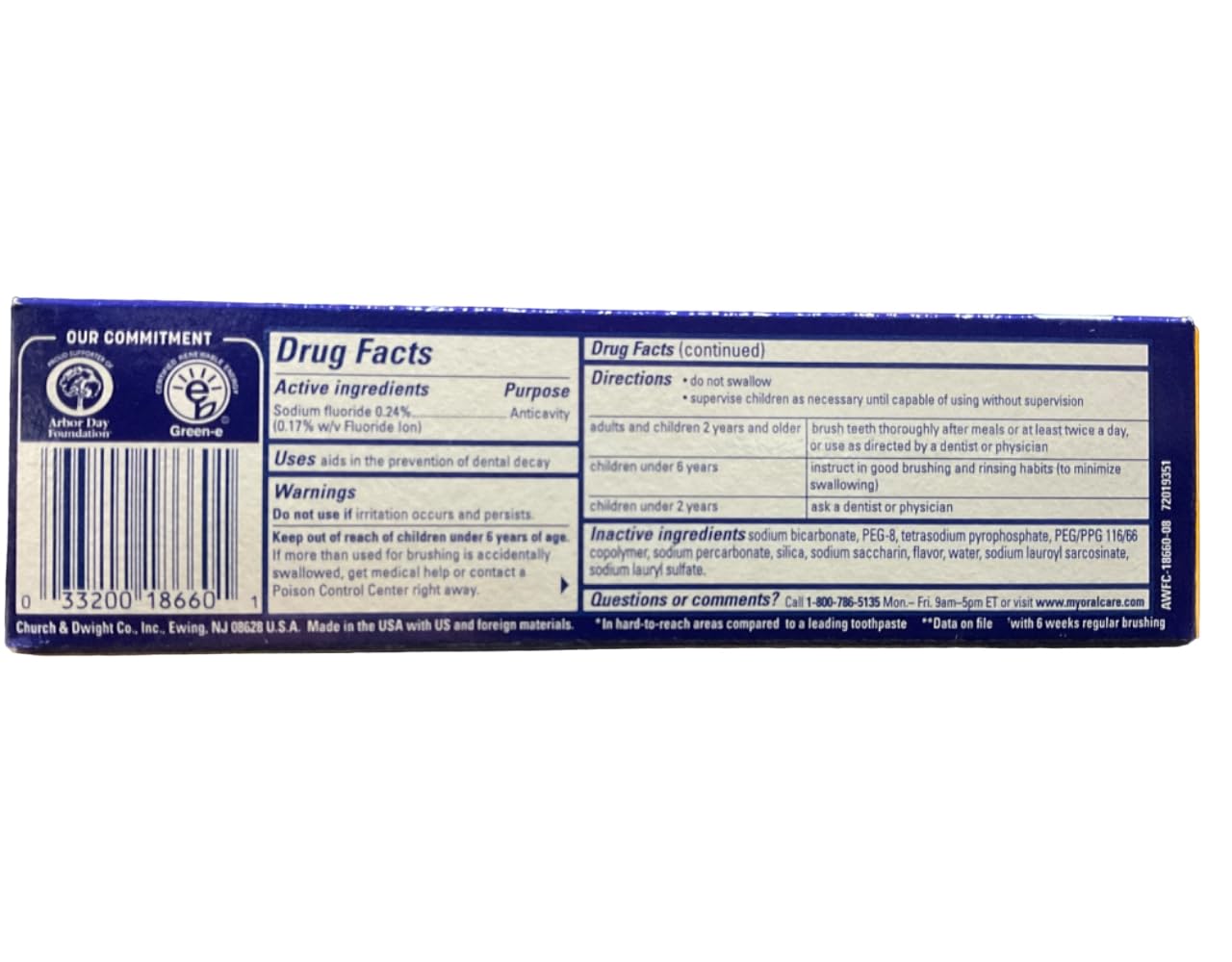 ARM & HAMMER Advance White Toothpaste, Clean Mint, Extreme Whitening 4.3 oz ( Pack of 6)