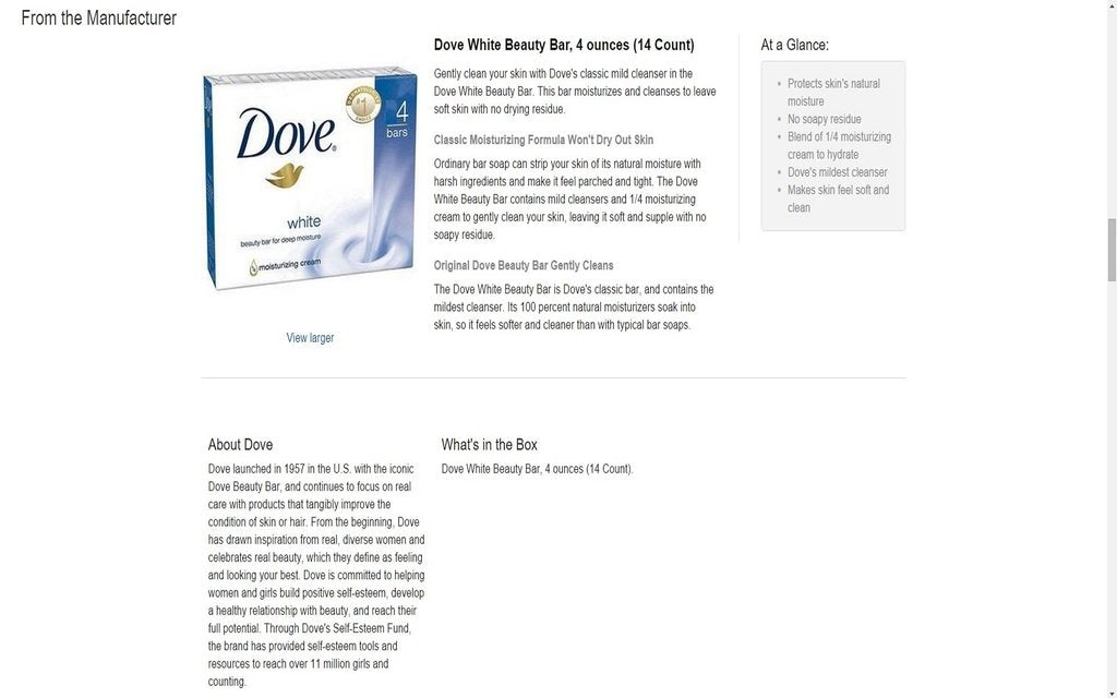 Dove Moisturizing Milk White Beauty Bar Soap 90g. (Pack 4)