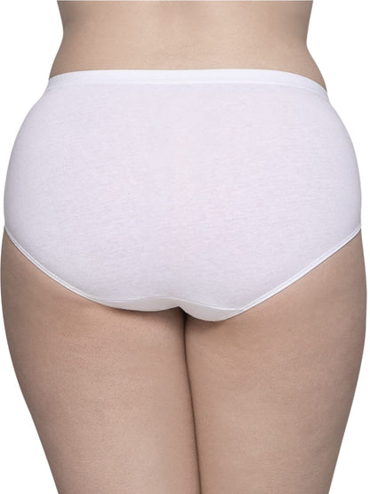 Fruit Of The Loom Womens Fit For Me Plus Size Underwear, Designed To Your Curves, Brief - Cotton - White, 10 Plus