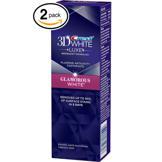 (PACK OF 2 TUBES) Crest 3D White Vibrant Mint Icy Cool Mint Anti-Cavity & TOOTH WHITENING Toothpaste. Removes Up to 90% of Surface Stains on teeth! REFRESHING MINT FLAVOR! (2 Tubes, 4oz Each Tube)