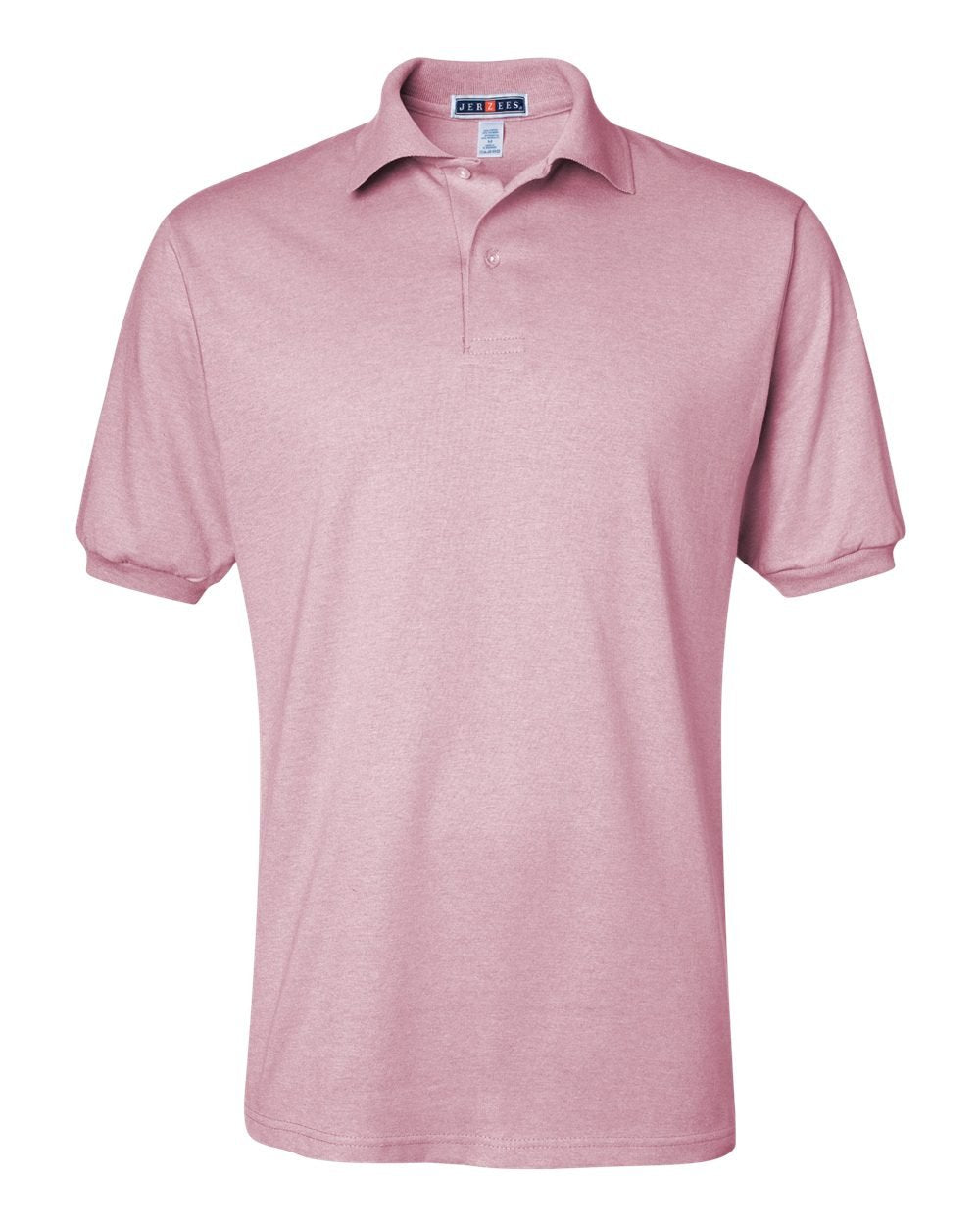 Jerzees Men's 2 Button Placket Welt Knit Collar Polo Shirt, Medium, Classic Pink