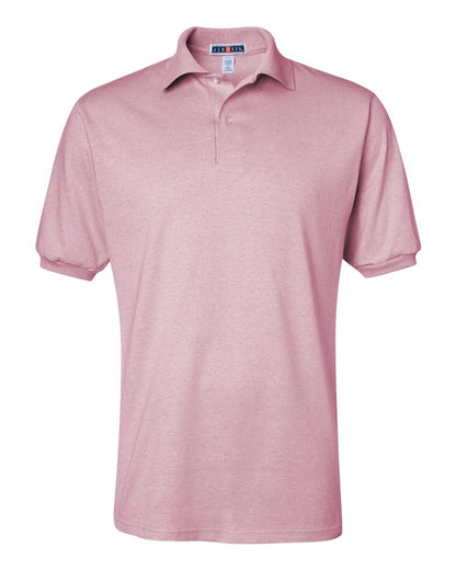 Jerzees Men's 2 Button Placket Welt Knit Collar Polo Shirt, Medium, Classic Pink