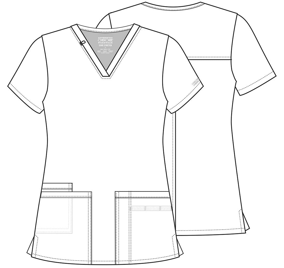 Scrubs for Women Workwear Core Stretch V-Neck Top, Soft Brushed Twill WW630, M, Royal