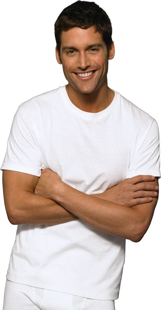 Hanes Ultimate Men's 3-Pack Classics Heavyweight Crew Neck T-Shirt, White, X-Large