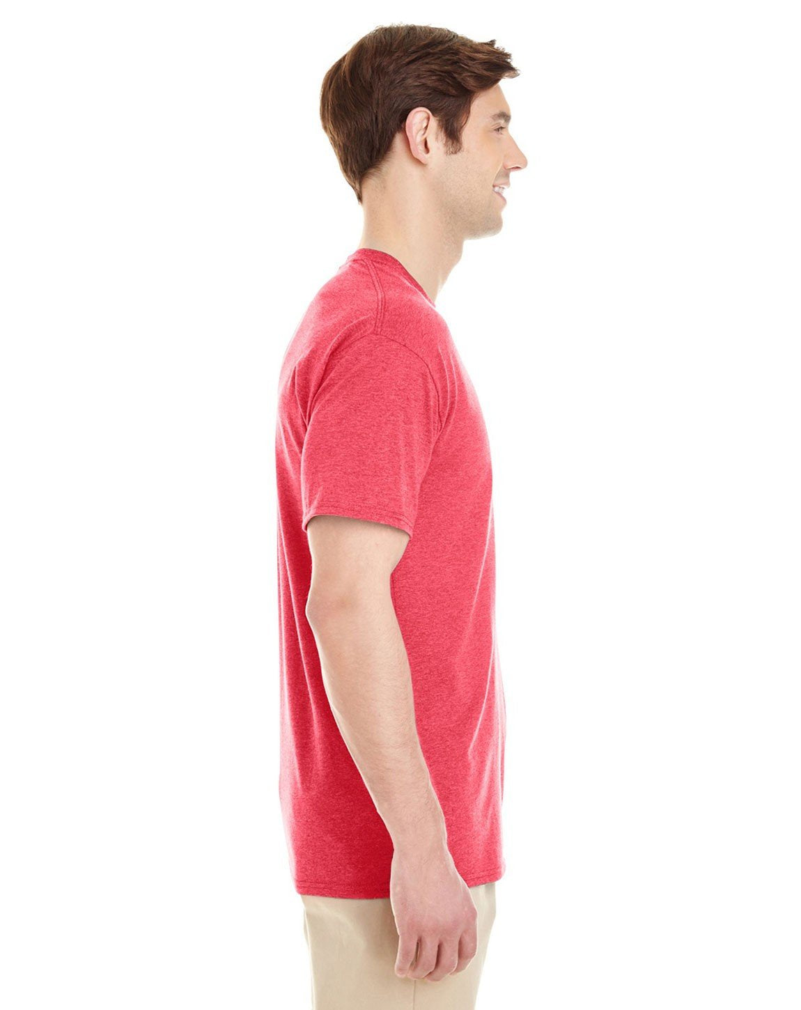 Jerzees Adult 4.5 oz. TRI-BLEND T-Shirt L FIERY RED HTHR
