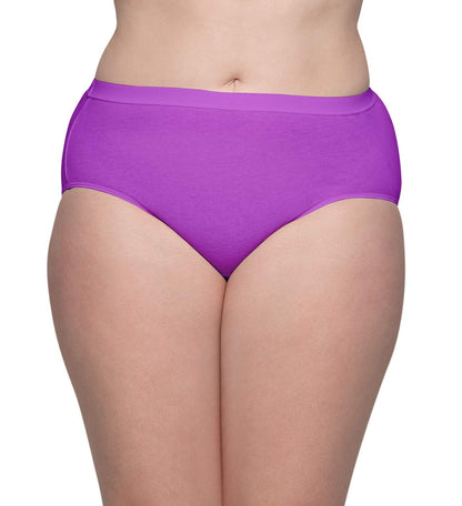 Fruit of the Loom Fit for Me Womens Plus Comfort Covered Cotton Assorted Brief Underwear, 6 Pack,