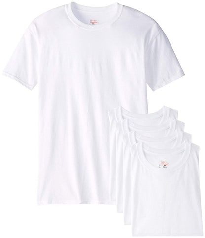 Hanes mens White TAGLESS Crewneck Undershirt 6-Pack(2135P6)-White-L