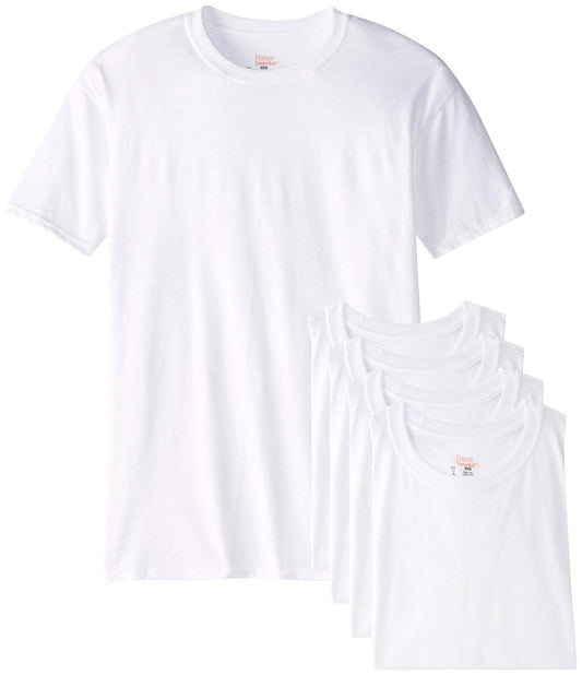 Hanes mens White TAGLESS Crewneck Undershirt 6-Pack(2135P6)-White-L