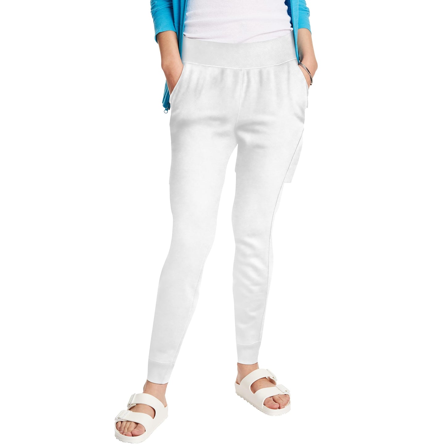 Hanes Comfortblend EcoSmart Joggers, Midweight Cotton-Blend Fleece Sweatpants for Women, Mauve