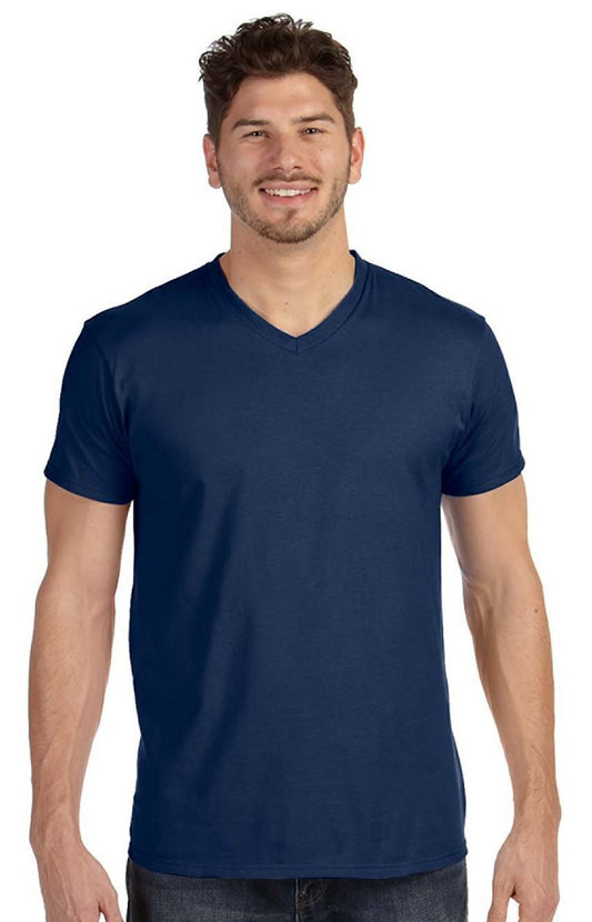 Hanes Men's Cotton Nano V-Neck T-Shirt,Vintage Navy,XL