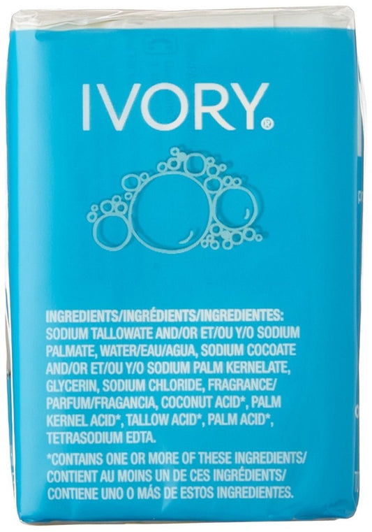 (PACK OF 3 BARS) Ivory ORIGINAL SCENT Bar Soap for Men & Women. 99.44% PURE! Free of Dyes & Heavy Perfumes! Healthy Skin for Hands, Face & Body! (3 Bars, 3.10oz Each Bar)