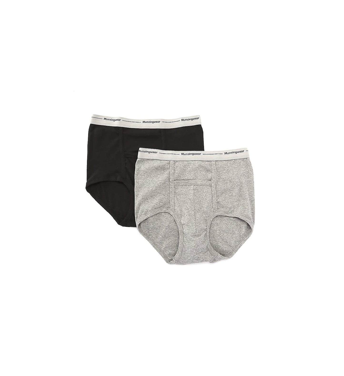 Munsingwear Men's Full Rise Pouch Brief Assorted - 2 Pack MW21C S Black/Grey