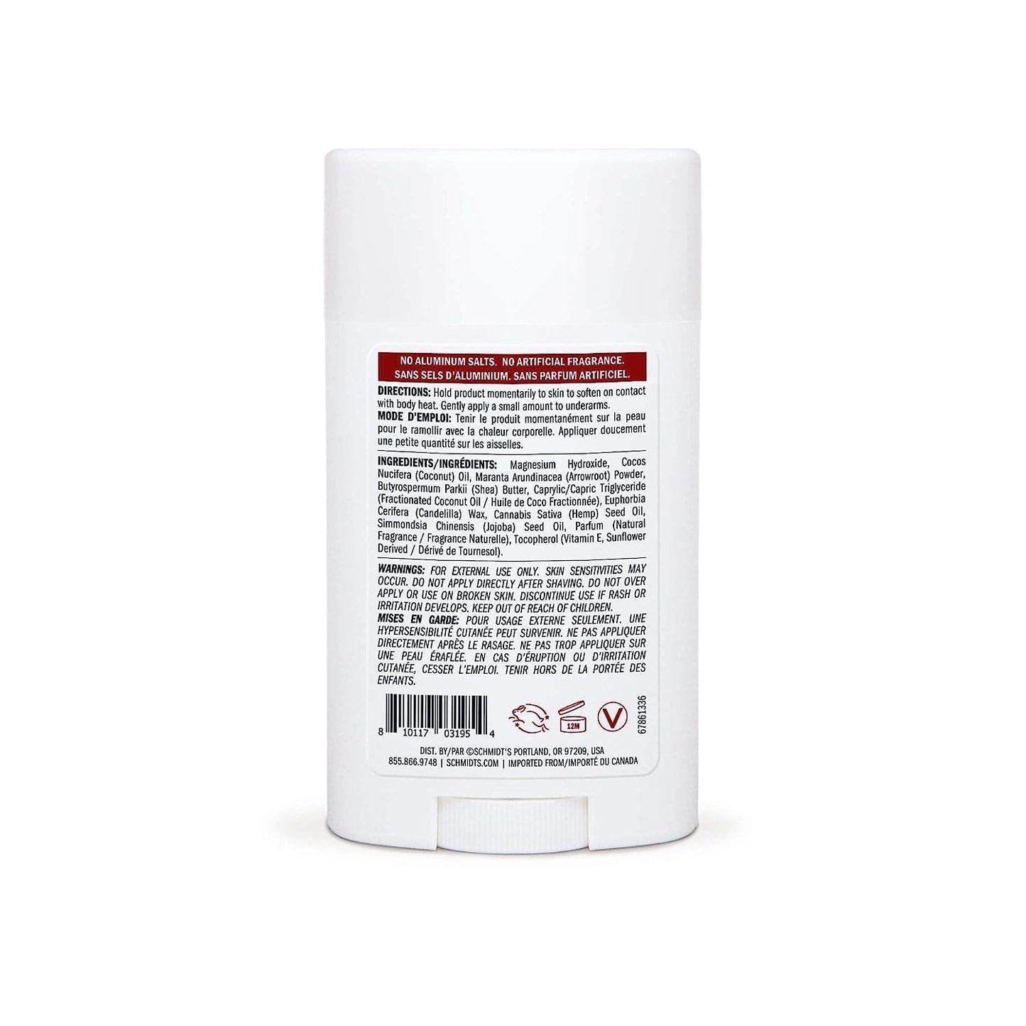 Schmidt's Deodorant For Odor Protection Rose + Black Pepper Aluminum Free Deodorant 2.65 oz
