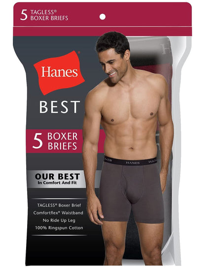 Hanes Men's 5-Pack Ultimate FreshIQ Boxer with ComfortFlex Waistband Brief (Small, White)