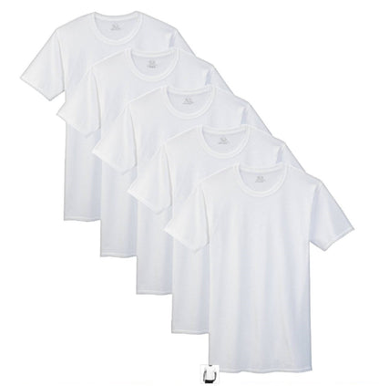 Fruit of the Loom Select Men's 5-Pack Tag Free 100% Cotton Crew T-Shirts (Large)