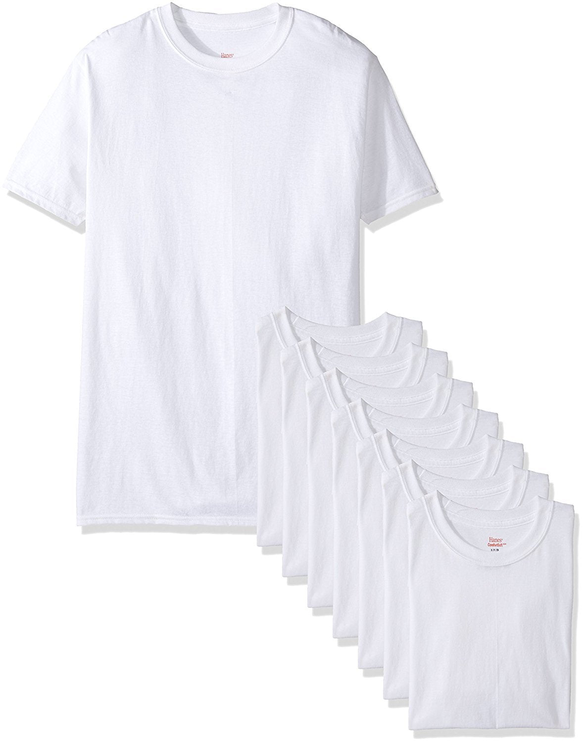 Hanes Ultimate Men's 6 Pack FreshIQ V-Neck Tee, White, Small