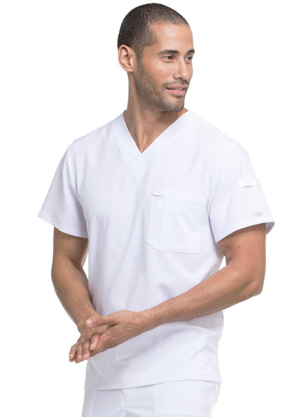 Dickies EDS Essentials Men Scrubs Top Tuckable V-Neck Plus Size DK635, 2XL, White