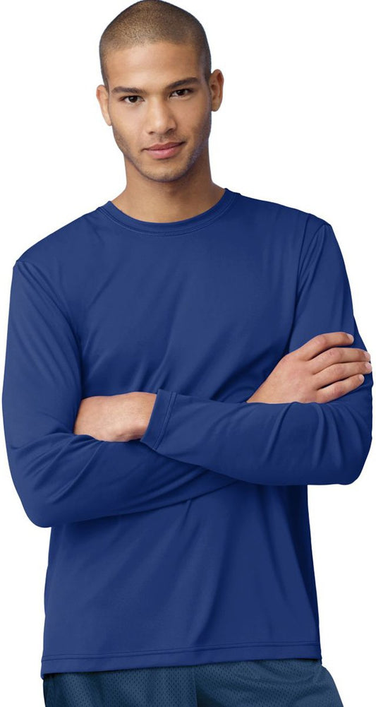 Hanes Cool DRI'Performance mens Long-Sleeve T-Shirt,Deep Red,XX-Large