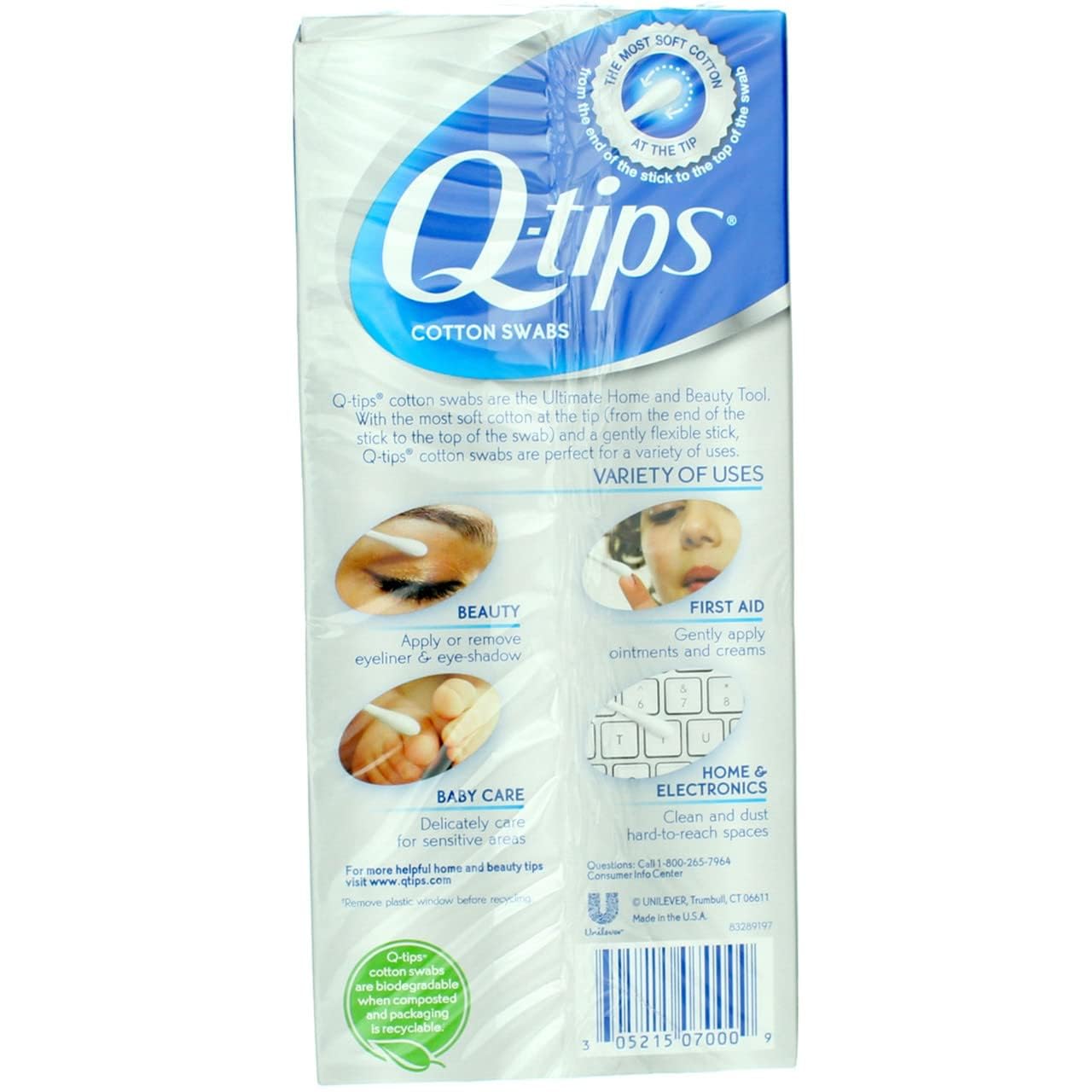 Q-tips Cotton Swabs 170 Count each (Pack of 3)