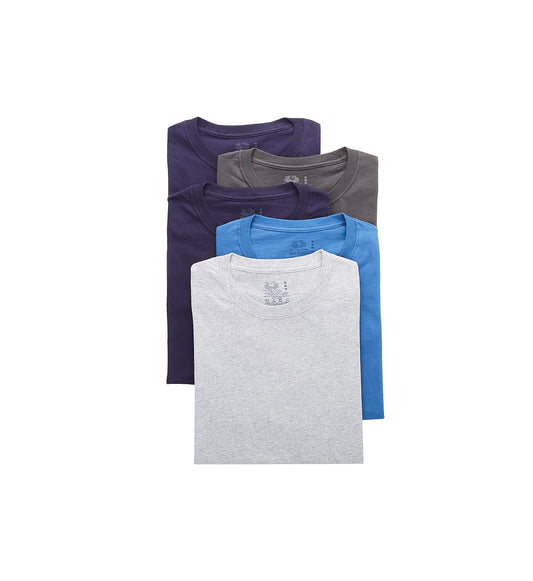 Fruit of the Loom Mens 5 Pack Crew T-Shirts - Assorted, X-Large, Assorted