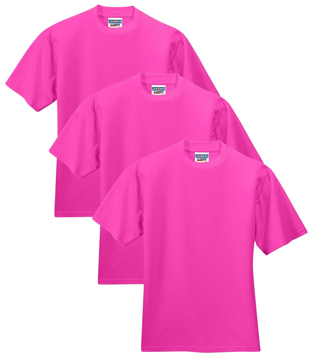 Jerzees Men's Black Heather Adult Short Sleeve Tee 3 Pack, Vintage Red, Large