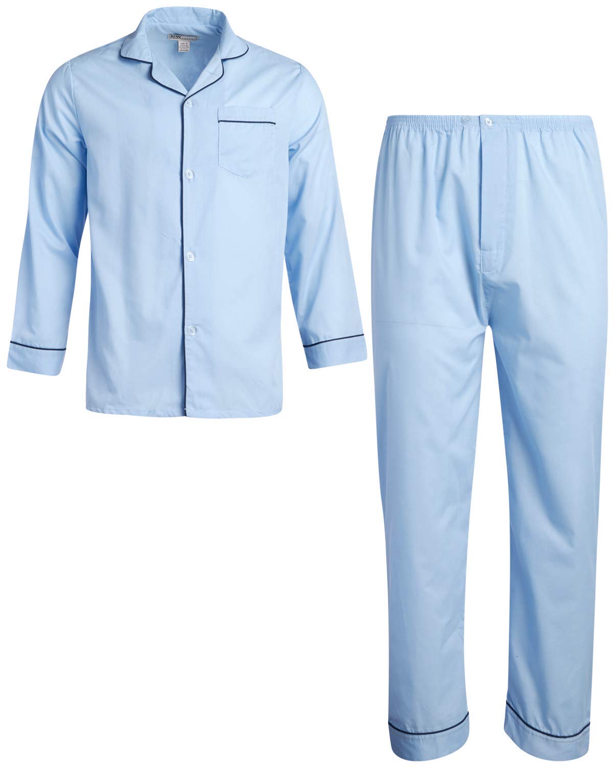 Ten West Apparel Men’s Pajamas Set - Long Sleeve Button Down Sleep Shirt and Pajama Bottoms Sleepwear Set, Size 2X-Large, Tan