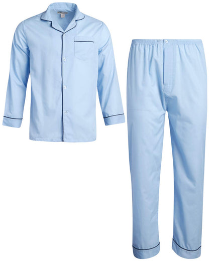 Ten West Apparel Men’s Pajamas Set - Long Sleeve Button Down Sleep Shirt and Pajama Bottoms Sleepwear Set, Size 2X-Large, Tan
