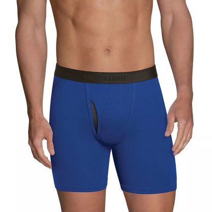 Fruit of the Loom Men's Boxer Brief (Pack of 7), Assorted - Blues, Grays, Reds, Medium